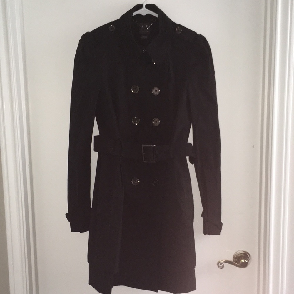 Armani Exchange cool black trench coat, 99% new, size L
